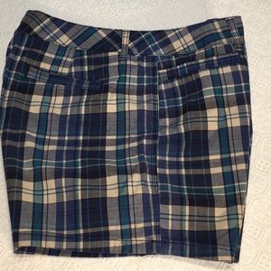 Multi Blue Plaid Casual Golf Sport Shorts